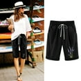 thumbnail image 3 of HomeGardon Shorts for Women Printed Elastic Waist for Casual with Casual Pockets Half Shorts Pants,S-XXL, 3 of 3
