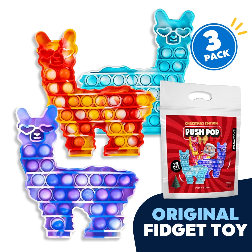 Autistic ASD POP FidgetIt Toys Llama Silicone Bubble Sensory Alpaca Stress Anxiety Restless Reliever Decompression Squeeze Toy for Stressed ADHD Fidget 2 Pack for Girls Fidgety and Autism
