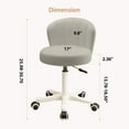 thumbnail image 2 of Wubio Small Desk Chair Round Rolling Chair with Back PU Leather Height Adjustable Swivel Vanity Work Computer Stool Chair for Home Office Bedroom, 2 of 8