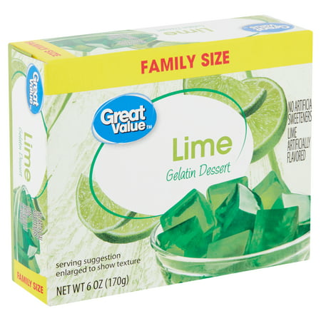 Great Value Lime Gelatin Dessert Family Size, 6 oz - Walmart.com
