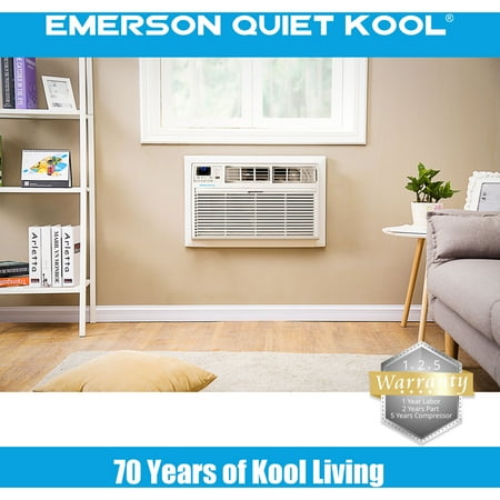 Emerson Quiet Kool 230V 10,000 BTU Smart Through-the-Wall Air Conditioner with Remote, Wi-Fi, and Voice Control