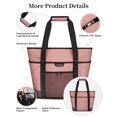 thumbnail image 3 of JOYHILL Insulated Cooler Bag, Large Thermal Grocery Bag with Zipper for Women, Leakproof Reusable Lunch Tote Bag for Work Beach Picnic Camping Food Delivery, Pink, 3 of 6