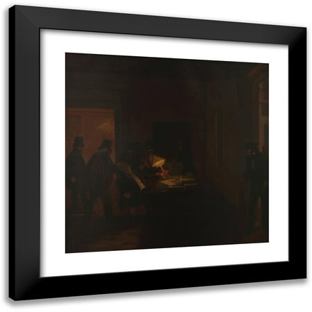 Prilidiano Pueyrredòn 12x12 Black Modern Framed Museum Art Print Titled - Maza Murder (From 1840 Until 1870)