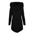 thumbnail image 5 of Women's Zippered Cotton Jacket with Faux Fur Trim Hood, Soft Quilted Outerwear with Front Zip Closure, Plush Lined Hooded Coat for Women, Comfortable All-Season Lightweight Jacket Black XXXXL, 5 of 6