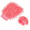 thumbnail image 5 of Uxcell Reusable Scratch-Free Cleaning Gloves Microfiber Chenille Mitts, Pink 3 Pack, 5 of 5