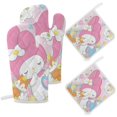 thumbnail image 7 of Kuromi And My Melody Oven Mitts And Pot Holders Set 4 Pcs, Heat Resistant Oven Mitt Set with Potholders, Hot Pads And Oven Mitts Sets Oven Glove for Kitchen, Baking, Cooking, Grilling, 7 of 7