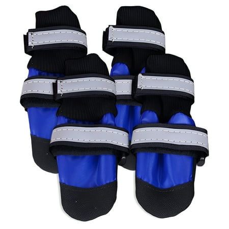 TELOLY 4Pcs Dog Shoes Anti Shock Dog Boots Trail Comfort Dog Rain Boots Blue XL