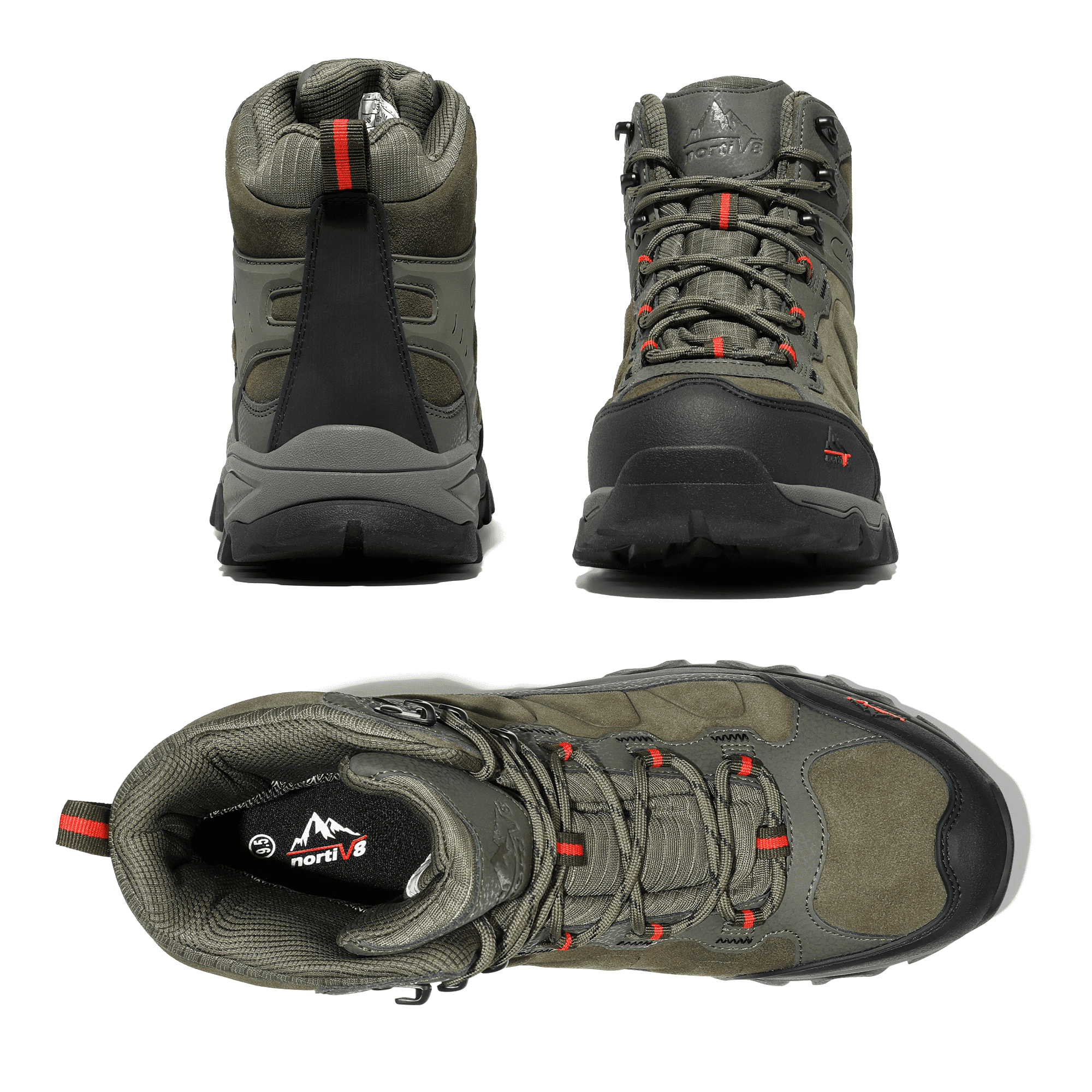 Nortiv 8 Men's Waterproof Hiking Boots Outdoor Mid Trekking Lightweight Mountaineering Shoes Paladin
