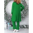 thumbnail image 4 of DPOIS Mother of The Bride Pants Suits 3Pcs Chiffon Wedding Guest Outfits Green XL, 4 of 7
