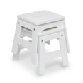 thumbnail image 2 of Melissa & Doug Wooden Stools – Set of 2 Stackable, Portable 11-Inch-Tall Stools (White), 2 of 6