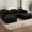 Black-U, variant on FamiTOP 110” Chenille 3 Seats Sofa with Movable Ottoman & Adjustable Armrests, Modern Sectional Sofa with Deep Seats, Upholstered L Shape Sofa with Comfortable Backrests for Living Room, Grey