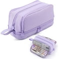 thumbnail image 1 of MAMUNU Estuche para lápices de gran capacidad con 4 compartimentos, bolsa para lápices con cremallera y asa portátil, estuche para bolígrafos, organizador de papelería para oficina, universidad,, 1 of 8