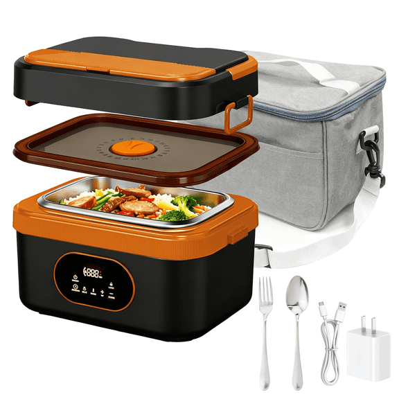 Govvep Cordless Electric Lunch Box for Adults, Rechargeable Auto Heated Lunch Box with 1.5L Removable container&Insulated Bag for Office, Picnic, Car & Outdoor Use