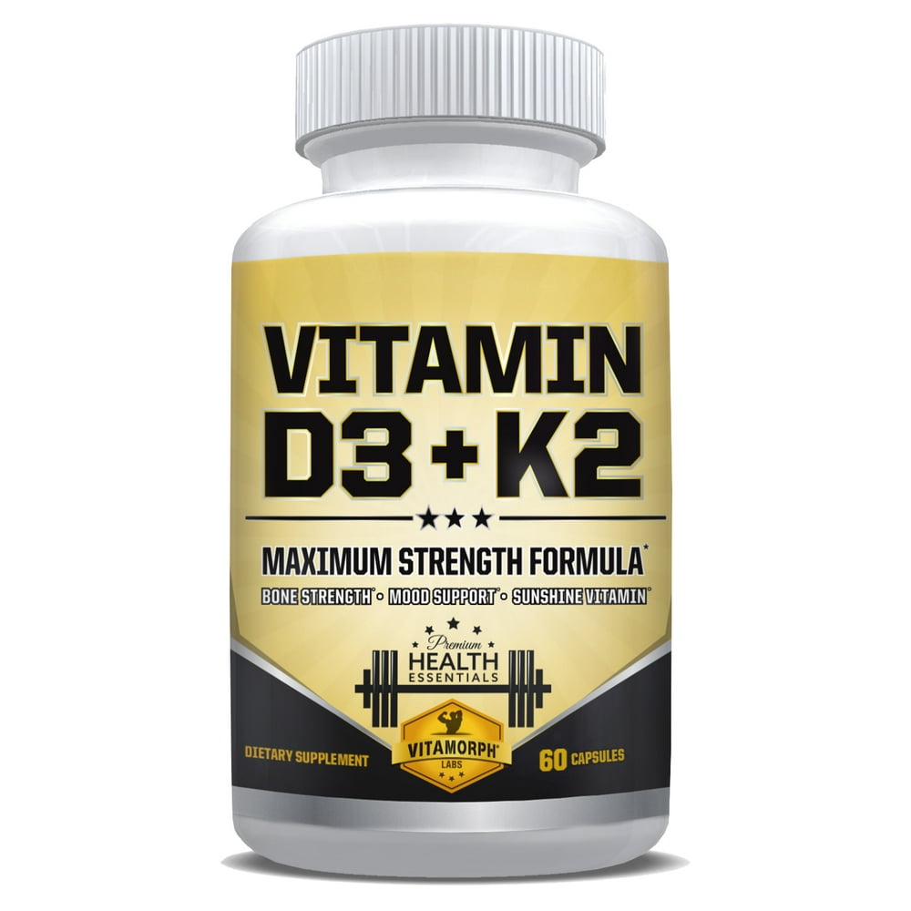 Vitamin D3 + K2 Maximum Strength Vitamin D3 5000IU Cholecalciferol