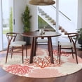 thumbnail image 4 of 8ft Round Rug Red Coastal Area Rugs for Living Room Bedroom Washable Non Slip Circle Rug Low Pile Vintage Coral Ocean Modern Sea Abstract Indoor Floor Carpet for Kitchen Entryway Office Dining Room, 4 of 9