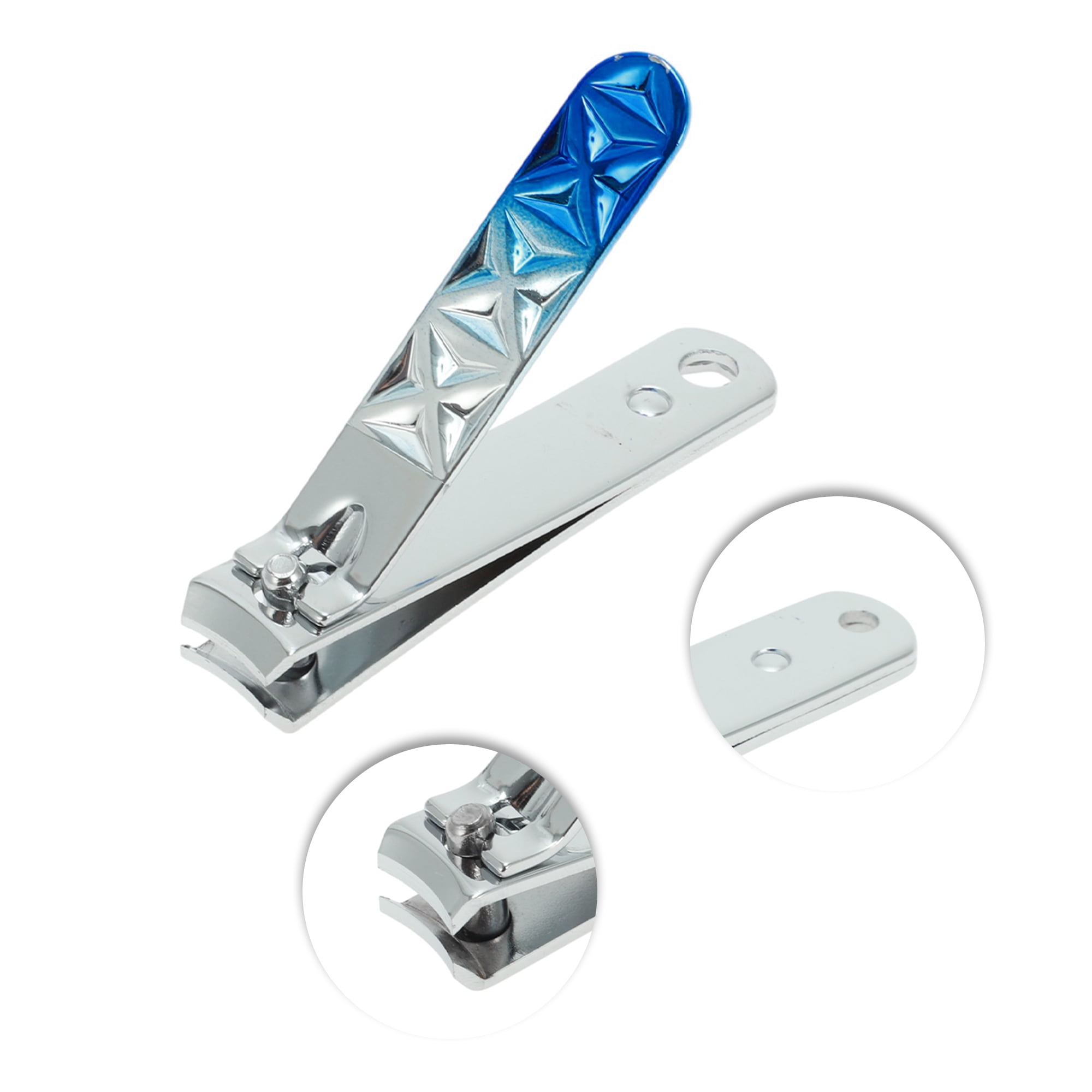 Unique Bargains 1pc Portable Gradient Small Flat Nail Clippers 2.56" Length Blue