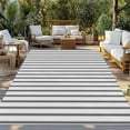 thumbnail image 3 of Fsddascl Black Striped Outdoor Rug for Patio/Deck/Porch, Non-Slip Large Area Rug 4 x 6 Ft, Black White Stripes Farmhouse Indoor Outdoor Rugs Washable Area Rugs, Reversible Camping Rug Carpet Runner, 3 of 5