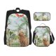 thumbnail image 1 of Balery Watercolor African Animals Wildlife Mochila escolar 3 en 1 para niños: mochila resistente con lonchera térmica y estuche para lápices. Mochila escolar para niños y niñas., 1 of 7