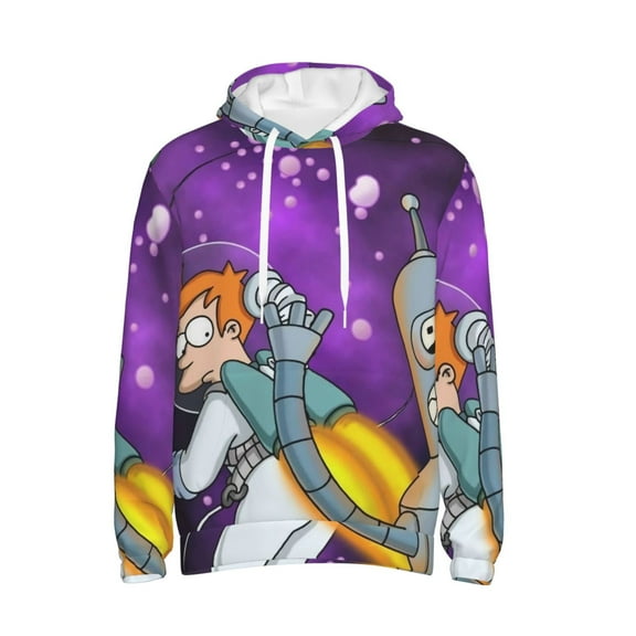 Futurama Trendy Cartoon Men'S Fleece Hooded Hoodie, hoodies for women men with pockets,Fall Fashion 2025 Pullover Sweaters Winter Clothes