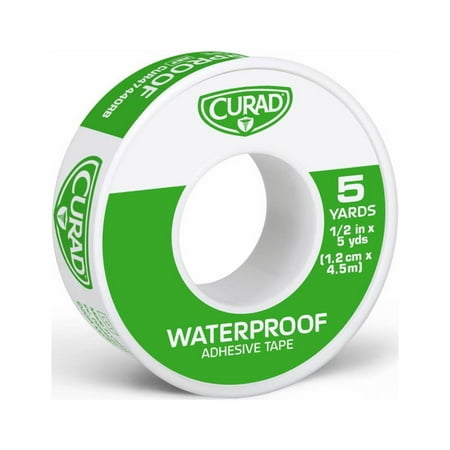 Curad Waterproof Adhesive Tape, White, 5 Yds
