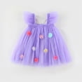 thumbnail image 6 of HCNTES Baby Girls Toddler Kids Summer Dress with Ruffle Sleeve Casual Sundress for Little Big Kids Children Spring Outfit 6-12M 2T 3T 4T 5T(5-6 Years,D01-Light Purple), 6 of 9