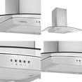 thumbnail image 3 of Campana de Cocina Cristal Curvo 76cm, acero inoxable, 3 velocidades NOMU, 3 of 5