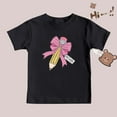 thumbnail image 5 of LIIPEE Boys Girls Tops Cartoon Bowknot Pencil Printed Short Sleeve Round Neck Tshirt Top Versatile Birthday Tee,Black,4-5 Years, 5 of 5