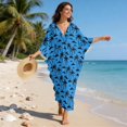 thumbnail image 6 of DISNIMO Palm Tree Print Kaftan for Women Dress V-Neck Batwing Sleeve Kaftan Maxi Dresses Plus Size Beach Cover Up Summer Vacation Bathing Suit Cover ups, 6 of 7
