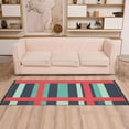 thumbnail image 2 of Yayeee Runner Rug for Bedroom 2'x6' Machine Washable Hallway Non Slip Mat, Green Plaid, 2 of 8