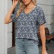 thumbnail image 4 of Camisas de verano para mujeres Camisa suelta de alerta en V para mujeres Túnica de playa de estampado floral Bohemio, 4 of 7
