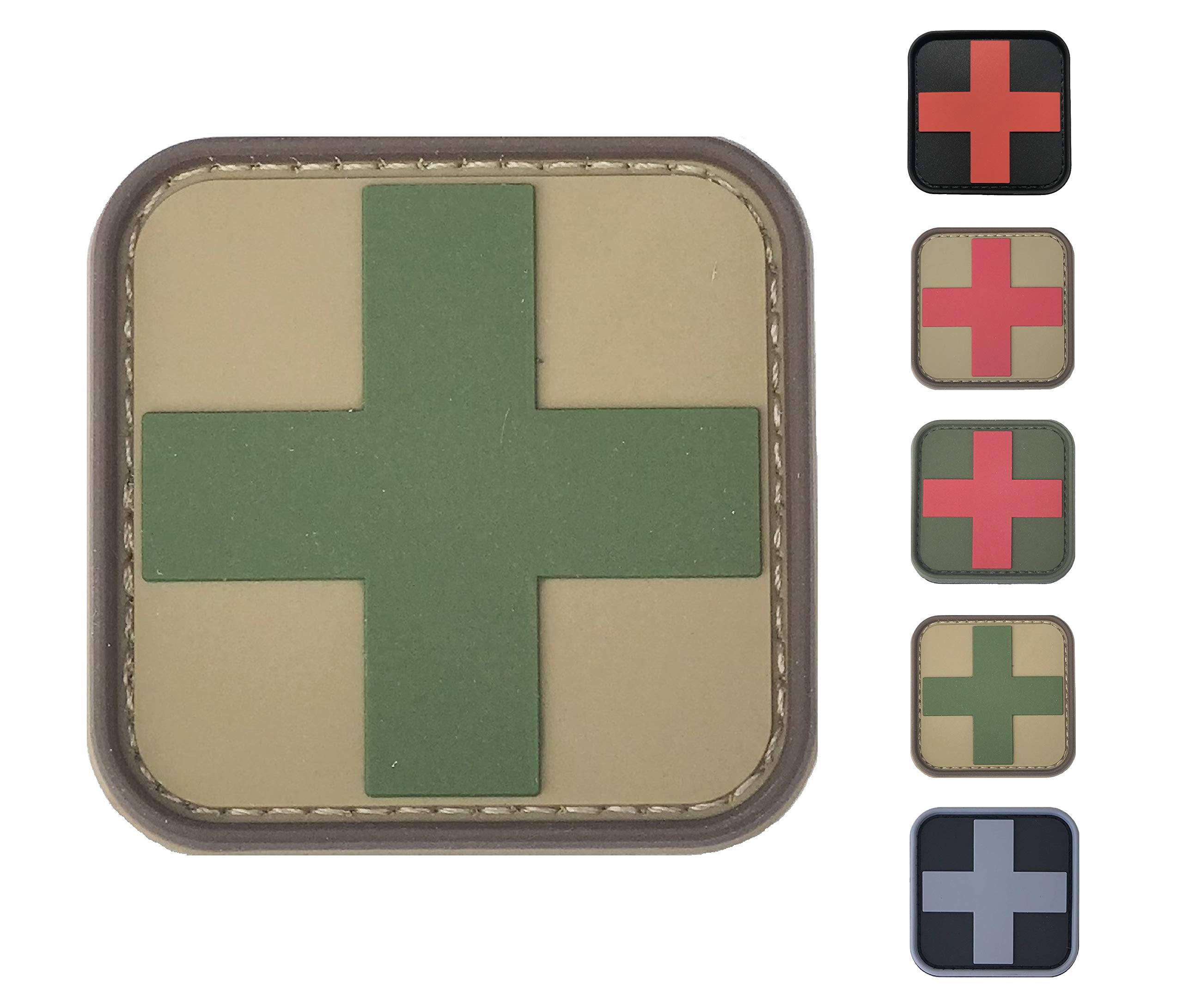 2 x 3D PVC Medic First Aid Kit Patch Set EMT PJ EMS Paramedic Combat Medic Hook