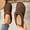 Brown, variant on uublik Women Slippers Breathable Fabric Soft Sole House Shoes Non Slip Slippers, Brown