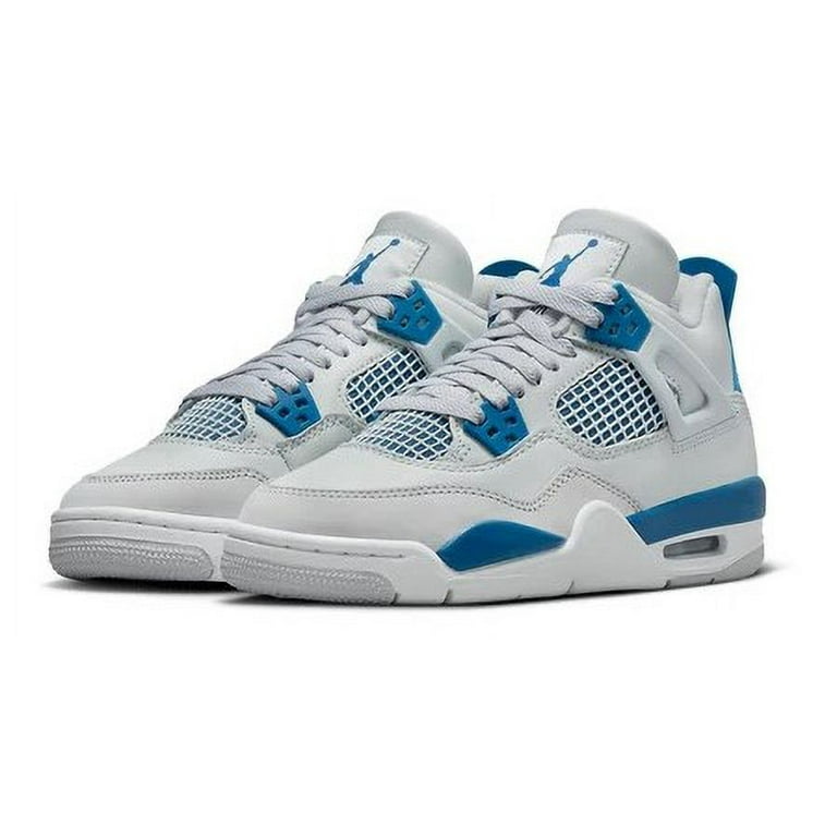 Air Jordan 4 Retro Shoes, Off White/Military Blue, Size 6.5