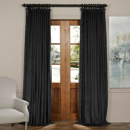 Exclusive Fabrics Signature Wide Width Blackout Velvet Curtain