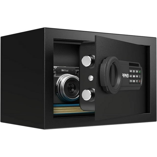 Deluxe and Lock Box Money Box Digital Keypad Box Steel Alloy Drop Keypad Lock Perfect for Home Office Hotel Jewelry Gun Cash Use Storage Cubic Feet
