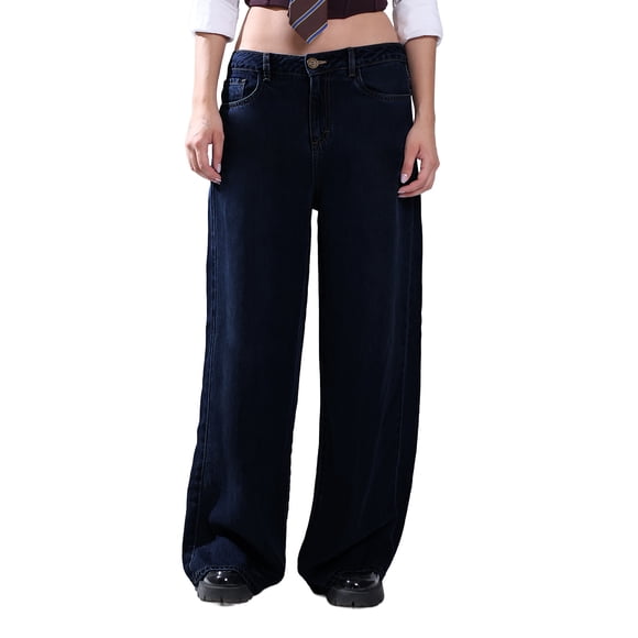 Pantalón Wide Leg Mujer SB4767 Savi Jeans Azul Tiro Medio
