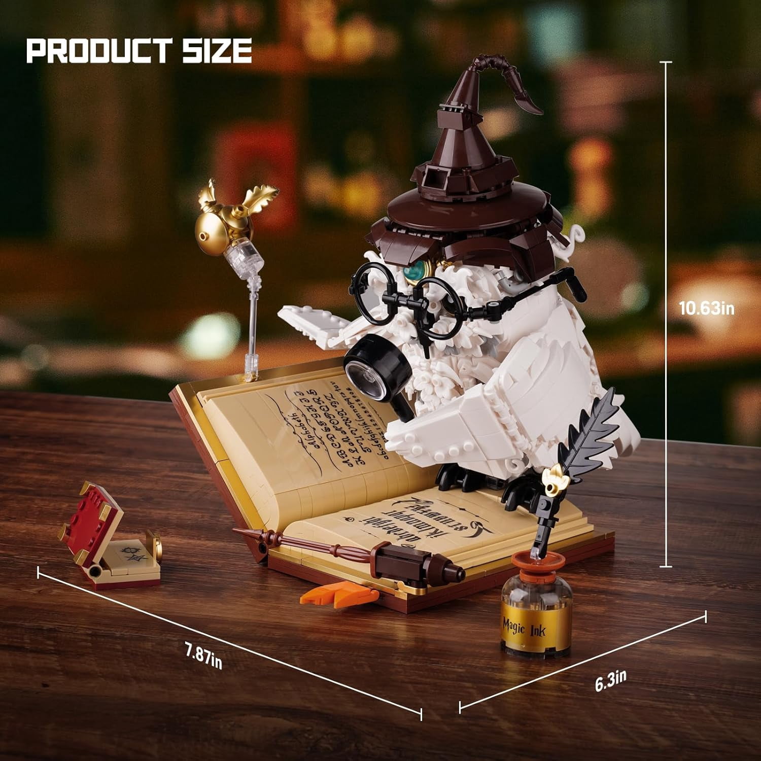 Honchoes Owl Building Set Bird Animal with LED for Adults Compatible with Lego 1162 Pcs
