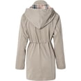 thumbnail image 3 of Women's Long Raincoat with Hood Outdoor Lightweight Windbreaker Rain Jacket Waterproof, 3 of 7