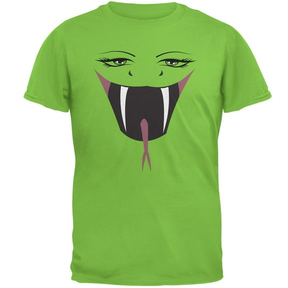 Anime Snake Face Hebi Lime Green Adult T-Shirt - Small