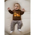 thumbnail image 4 of BemeyourBBs Baby Boy Thanksgiving Outfit Embroidery Sweatshirt and Plaid Pants, 4 of 9