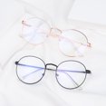 thumbnail image 5 of Women Men Portable Round Metal Glasses Ultra Light Frame Eye Protection Anti-Blue Light Eyeglasses GOLD, 5 of 8