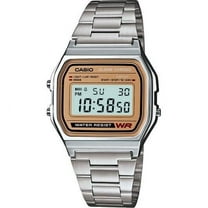 Casio A158WEA-9 Men's Metal Band Chronograph Alarm Digital Watch