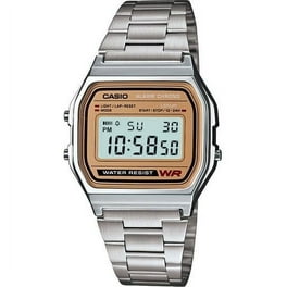 Casio B640WB-1B Men's Vintage Black Ion Digital Watch, Plated Resin Case,  Steel Strap - Walmart.com