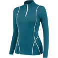 thumbnail image 6 of Women's Long Sleeve Workout Tops Zip Thumb Hole Athletic Running Sweatshirt Rash Guard Pullover, 6 of 7