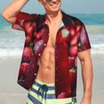thumbnail image 3 of Haiem Berry Infused Refreshment Printed Hawaiian Shirt for Men - Men’s Casual Beach Summer Shirts - Stretch Fabric with Modern Fit-Small, 3 of 7
