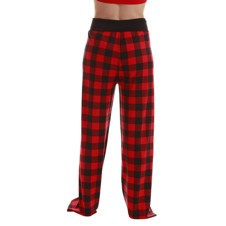 Just Love Women Buffalo Plaid Pajama Pants Sleepwear (Red Black