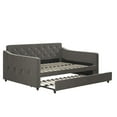 thumbnail image 5 of Novogratz Vintage Upholstered Full Daybed and Twin Trundle Set, Grey, 5 of 16
