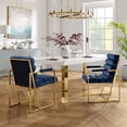 thumbnail image 6 of Inspired Home DC195-02NG2-UE 22 x 27.8 x 37 in. Posh Living Makynlee Upholstered Chair with Stainless Steel Frame, Navy & Gold - Set of 2, 6 of 8