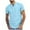 Light blue, variant on WREESH Men's Summer Henley Shirt Loose Cotton and Linen Solid Short Sleeve V-Neck T-Shirts Tops Shirt Light blue