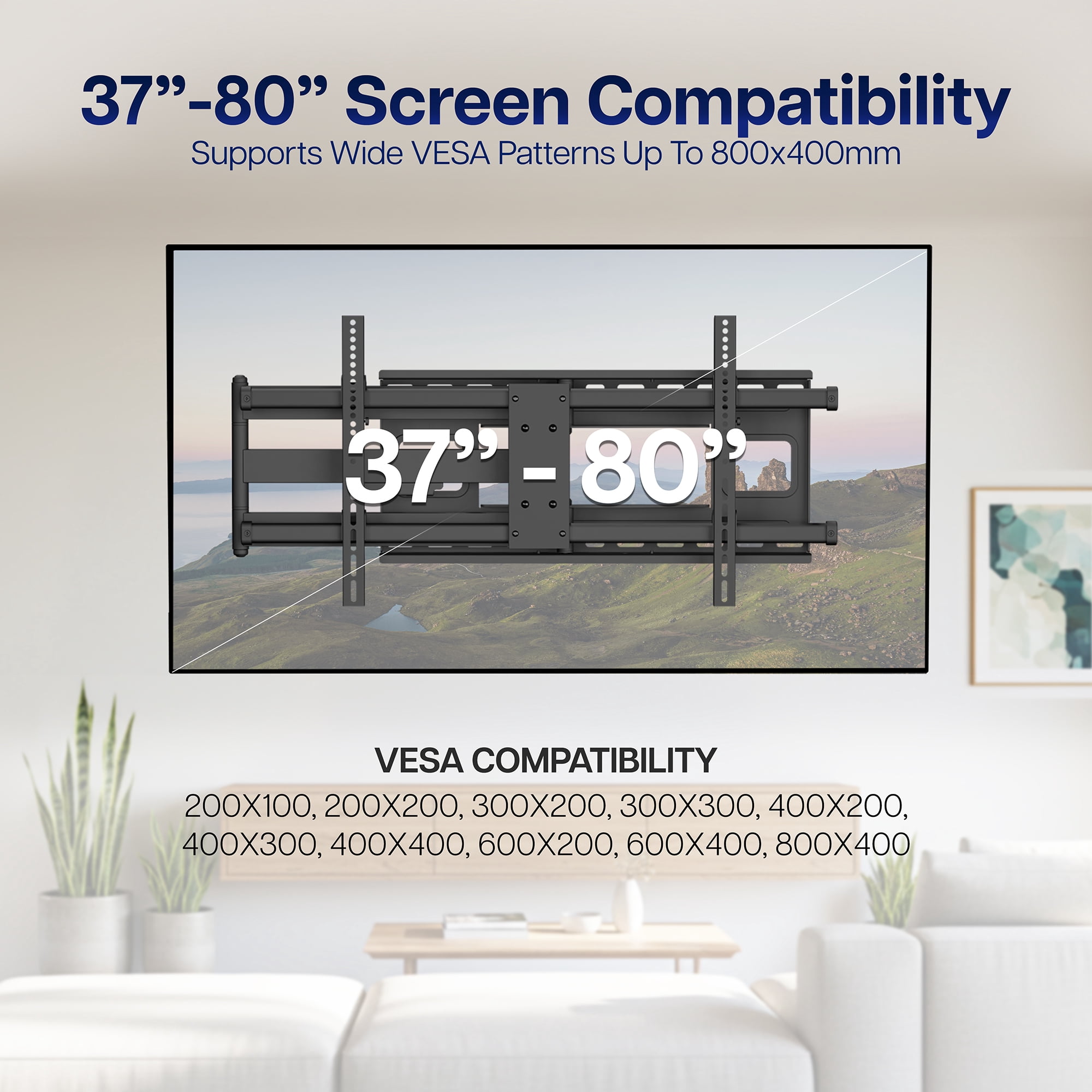 VIVO TV Wall Mount for 37"-85" Plasma Screen | Fully Articulating VESA Mount